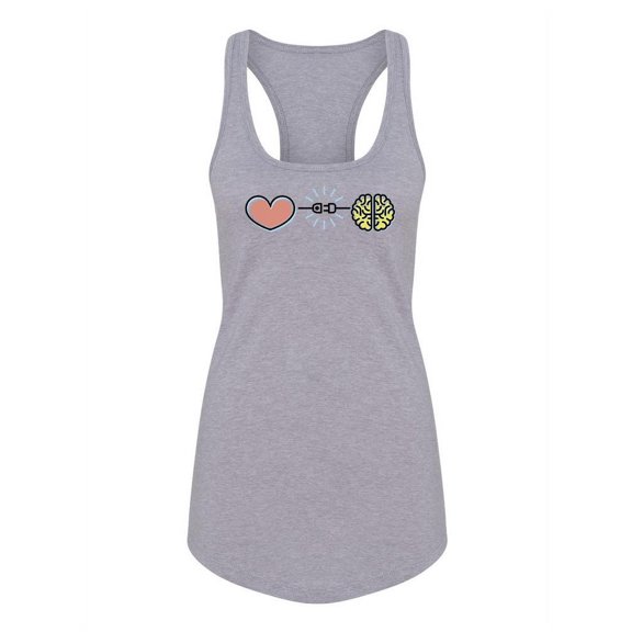 Brain And Heart Connected Racerback Tank Women -Image by Shutterstock, Female x-Small