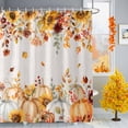 thumbnail image 2 of Shower Curtains for Bathroom-72"x72",Vintage Thanksgiving Pumpkin Waterproof Bath Curtain Grommet Shower Curtain Set, 2 of 7
