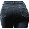thumbnail image 4 of Womens Plus Size Stretch Dark Blue Black High Waist Denim Jeans Skinny Pants, 4 of 4