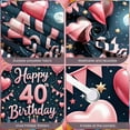 thumbnail image 4 of Pink Happy 40th Birthday Banner Heart Balloons 40th Birthday Display Gold Stars Cake Design Birthday Backdrop for 40th Birthday Party Adult Birthday Celebration Indoor Party, 4 of 9