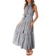thumbnail image 1 of SAYOO Vestido de mujer, patrón de rayas, cuello halter, sin mangas, con lazo en la cintura, falda de una pieza para mujer SAYOO Casual, 1 of 7