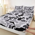 thumbnail image 4 of Feelyou Camo Animal Silhouette Bed Sheets for Boys Girls Kids, Shark Dolphin Ocean Wildlife King Sheets, Black Grey, 4pcs, 4 of 5
