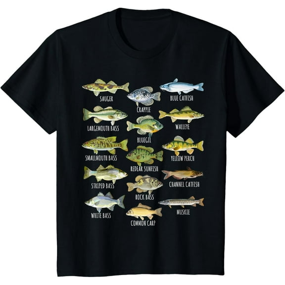 Fish Species Biology Types Of Freshwater Fish Fishing Mens T-Shirt