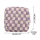 thumbnail image 2 of Bolsa De Almacenamiento Monedero de punto morado de gran capacidad con diseño de cuadros, bolsa de almacenamiento portátil para maquillaje, lápiz labial y artículos esenciales (1 unidad) JASKFLY, 2 of 9