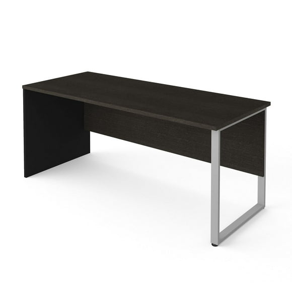 Bestar Pro-Concept Plus 71L Table de bureau avec patte de métal rectangulaire - Gris profond et noir