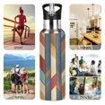 thumbnail image 7 of Yayeee 20oz Insulated Water Bottle Double Wall Stainless Steel with Flip Straw Lid, Beige Geometric, 7 of 7
