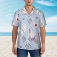 thumbnail image 4 of Lsque Blue Butterfly pattern Hawaiian Shirt for Men, Unisex Summer Beach Casual Short Sleeve Button Down Shirts-Small, 4 of 9