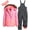 Candy Pink Colorblock, variant on Pink Platinum Girls Snowsuits - 2 Piece Waterproof Winter Jacket and Ski Bib Pants for Girls