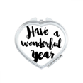 thumbnail image 1 of Have A Wonderful Year Quote Mirror Heart Portable Hand Pocket Makeup, 1 of 3