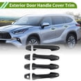 thumbnail image 2 of Cubierta de manija de puerta exterior para Toyota Highlander 2015-2019, trim de manija de puerta exterior, fibra de carbono negra ABS, 1 juego, 2 of 7