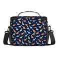 thumbnail image 3 of Dinosaur and Grass Navy Pattern Insulated Lunch Box for Women Men, Medium Leakproof Cooler Bag with Adjustable Strap, 10"x6.7"x8", 3 of 6