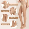 thumbnail image 4 of Manzi 2 Pairs Control Top Pantyhose Sheer 40D High Waist Sheer Tights For Women With Reinforced Toes, 4 of 8
