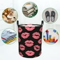 thumbnail image 4 of XMXT Collapsible Laundry Basket, Pink Multi Lips Print Waterproof Laundry Hampers Storage Baskets Dirty Clothes Hamper, 40L, 4 of 8