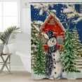 thumbnail image 2 of 60x72 Inch Shower Curtains for Bathroom Christmas Snowman Fabric Bath Curtain Decor Xmas Tree Snowflake Farmhouse Blue Waterproof Restroom Curtains Shower Set Accessories with 12 Hooks 60 Inch, 2 of 6