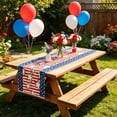 thumbnail image 3 of BZPIZ 4th of July Table Runner Red/ White/Blue Stripe Stars Memorial Day Patriotic Independence Day Table Decoration Home Kitchen Dining Indoor Outdoor Farmhouse Decor 13x72 Inch, 3 of 6
