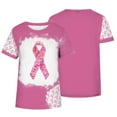thumbnail image 5 of Plus Size Summer Tops Breast Cancer Awareness Support Fashion 2023 Causal Round Neck Printing Blouse Short Sleeve T-Shirt Summer Tops Pullover on Clearance, 5 of 5