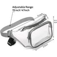 thumbnail image 3 of Fanny Pack - Clear Fanny Pack for Women Men Cute Waist Bag Stadium Approved Transparent Adjustable Belt Bag, Travel, Beach, Events, Concerts Bag, Grey, 3 of 16