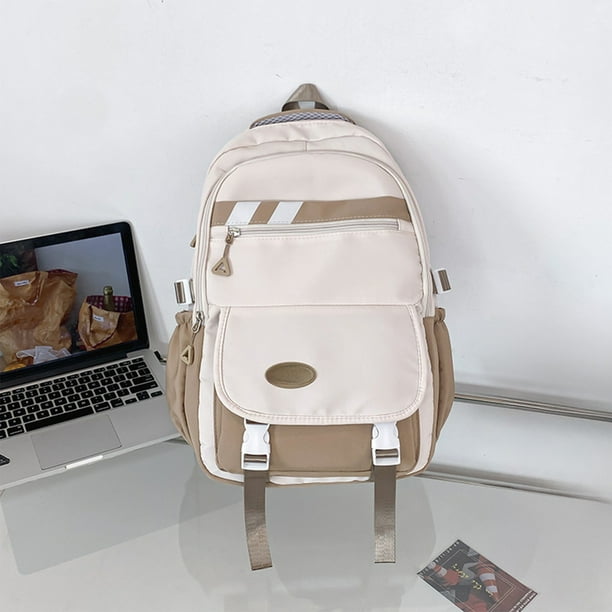 Mochila escolar con bloqueo de colores, deportiva, para niños, adolescentes, estudiantes de secundaria, mochila de nailon con capacidad