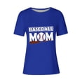 thumbnail image 4 of Lilgiuy Baseball Mom T-Shirt for Women Play Ball Baseball Heart Pattern Solid Color Short Sleeve Tees Trendy Novelty Baseball Graphic Top Streetwear(Blue,2XL), 4 of 4