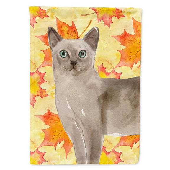 Carolines Treasures CK3086CHF Tonkinese Fall Leaves Flag Canvas House Size  Large multicolor