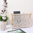 thumbnail image 5 of Bohemian Handmade Magazine Rack Basket Books Remote Controls Boho Country Style DIY Cotton Rope Living Room Ornament, 5 of 8