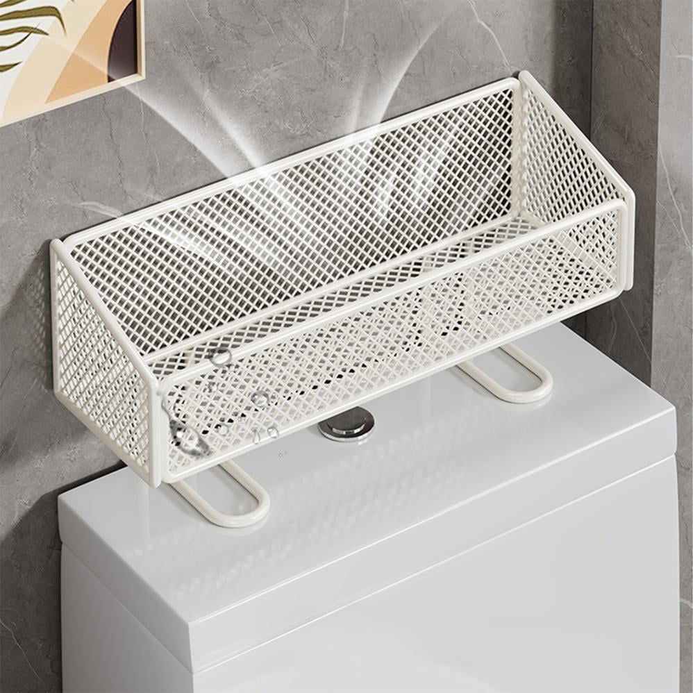COM1950s Over Toilet Storage,Toilet Tank Shelf No Drill Bathroom Organizer with Open Mesh Design,Freestanding Bathroom Storage Rack for Space Saving