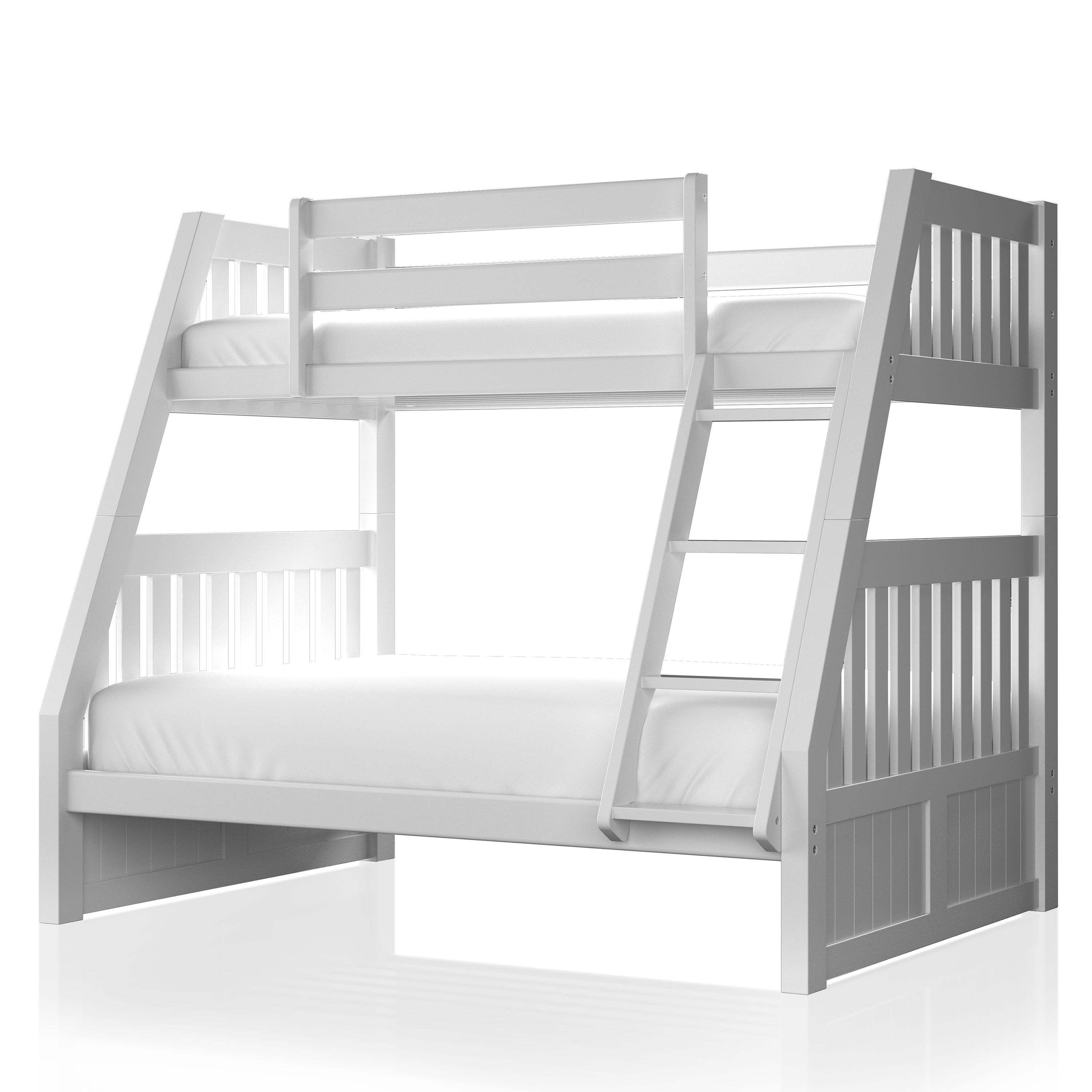 Furniture of America Jone Wood Bunk Bed, Twin/Full, White