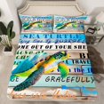 thumbnail image 2 of Erosebridal Ocean Sea Turtle Sheet Set Twin, Summer Beach Theme Bedding Sets Twin Size, Inspiration Words Decor,Breathable,3-Piece, 2 of 7