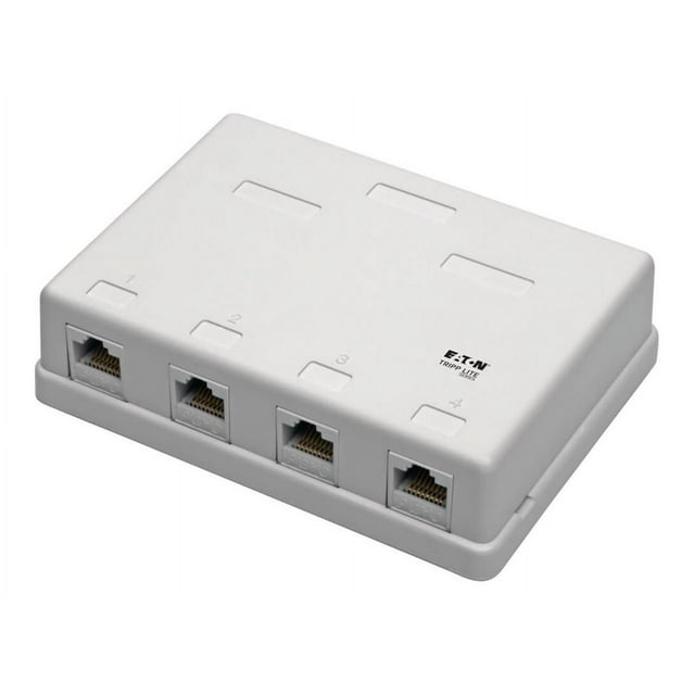 Tripp Lite N236-004-WH Pre-Configured Unshielded Cat6 4-Port Surface-Mount Box White