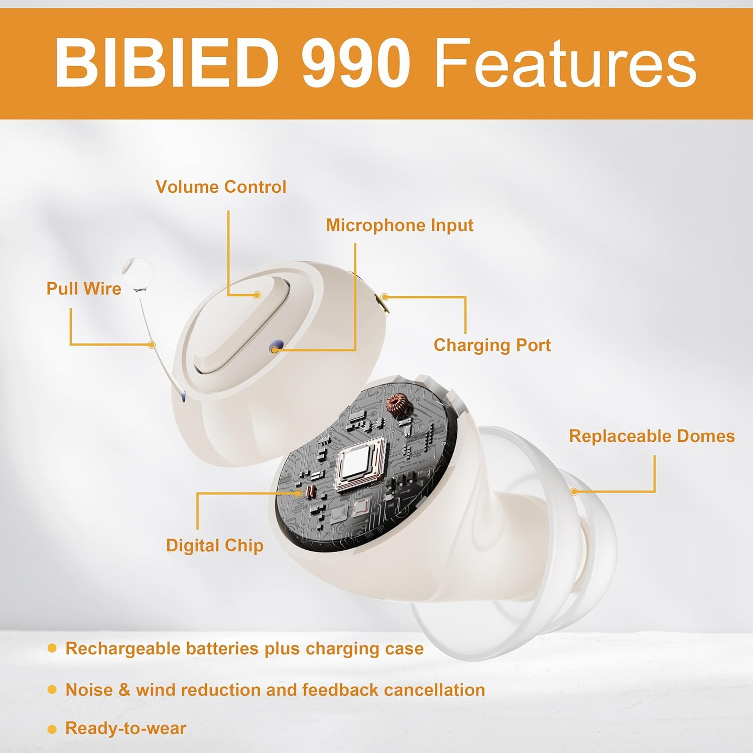 SUWU 16-Channel True Hearing Aids, Virtually Invisible OTC Hearing Aids for Seniors with Noise Reduction, No Whistling Digital Hearing Aids with Feedback Cancellation, Comfort Design