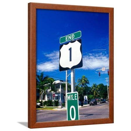 Florida Keys Mile Marker Mile Marker 0, Key West, Florida Keys, Florida, USA Framed Print Wall Art By Terry Eggers ()