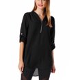thumbnail image 4 of SAYFUT Junior's Plus Chiffon Blouse Top T-Shirt Loose V Neckline Top Long Sleeve Blouse Size S-5XL, 4 of 7