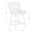 thumbnail image 5 of CHITA 26 in Swivel upholstered Counter Bar Stool Set of 2, Wood Legs, Fabric in Tan, 5 of 8