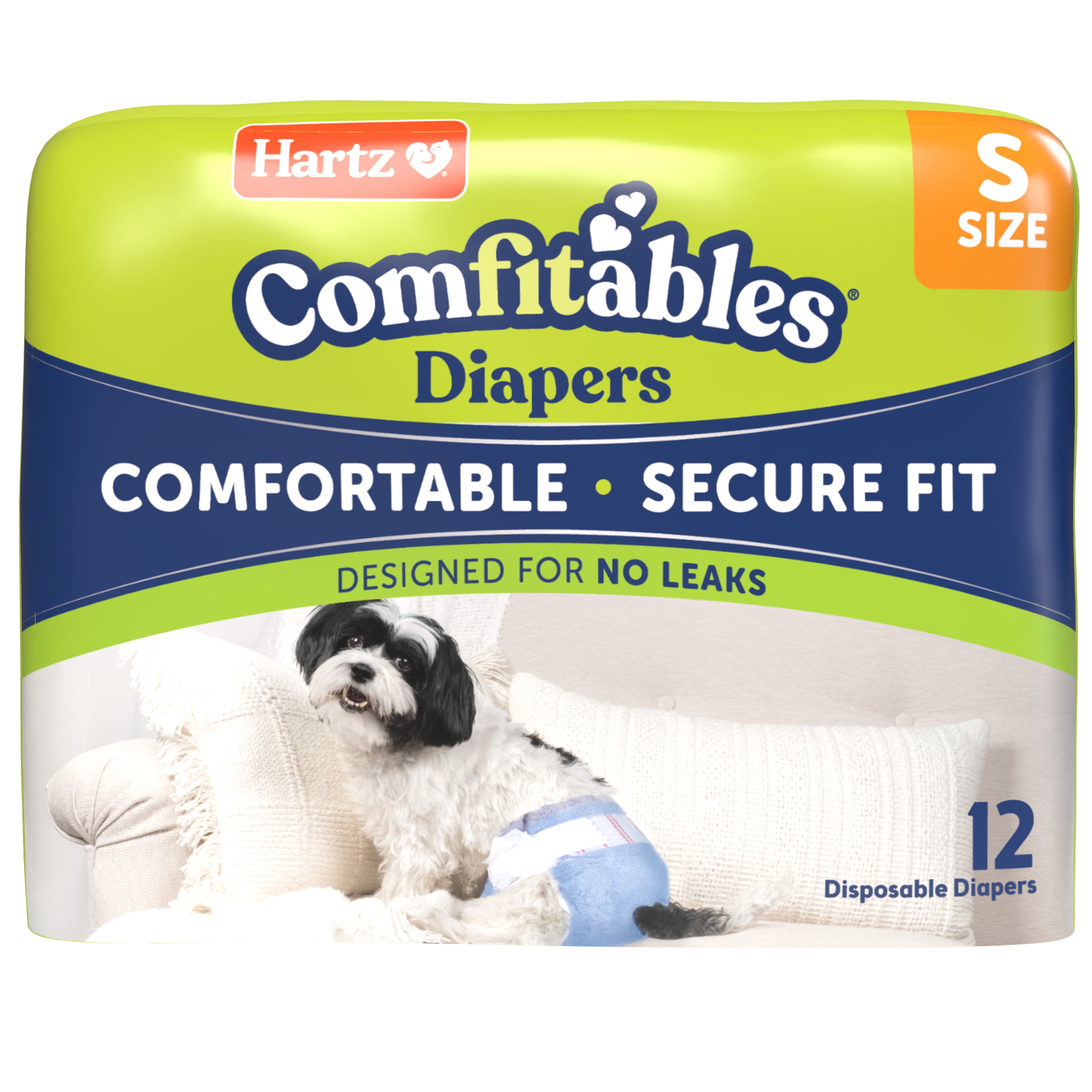 Hartz Dog Diapers XS 12 Count with FlashDry Technology, Adjustable