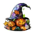 thumbnail image 2 of Vggrvlo Stained Glass Window Hanging Halloween Witch Hat Pumpkin Suncatcher for Women, Mom, Grandma Gift for Halloween Decorations Indoor, 2 of 3