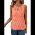 thumbnail image 2 of Camisola Informal con Bordado de Ojales para Mujer, Holgada, Sin Mangas, Cómoda y para Verano. Naranja Rojo S, 2 of 9