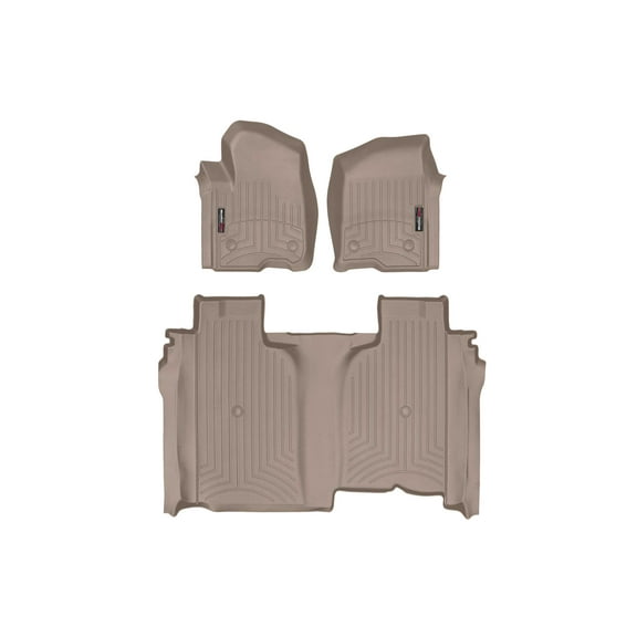 WeatherTech Custom Fit FloorLiners compatible with Silverado 1500 LTD, Silverado 1500, Silverado 2500HD/3500HD, Sierra 1500 Limited, Sierra 1500 - 1st & 2nd Row, Tan