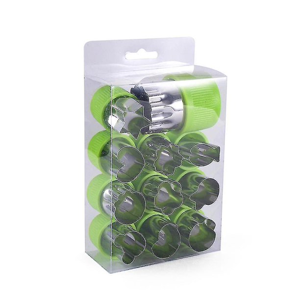 11 Uds. Molde cortador de frutas y verduras de acero inoxidable 11 Uds. Molde para recortar flores con forma de dibujos animados y herramientas para verduras con mango