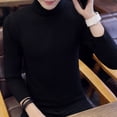 thumbnail image 4 of Mdesiwst Men Solid Color Sweater Men's Autumn Winter Turtleneck Sweater Slim Fit Solid Color Knitwear with Thickened Fleece Lining High Collar Men Sweater, 4 of 8