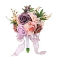 thumbnail image 4 of Ramo de novia de rosas artificiales de 29 cm, banda para boda, accesorios de fotografía para rosa morado, 4 of 9