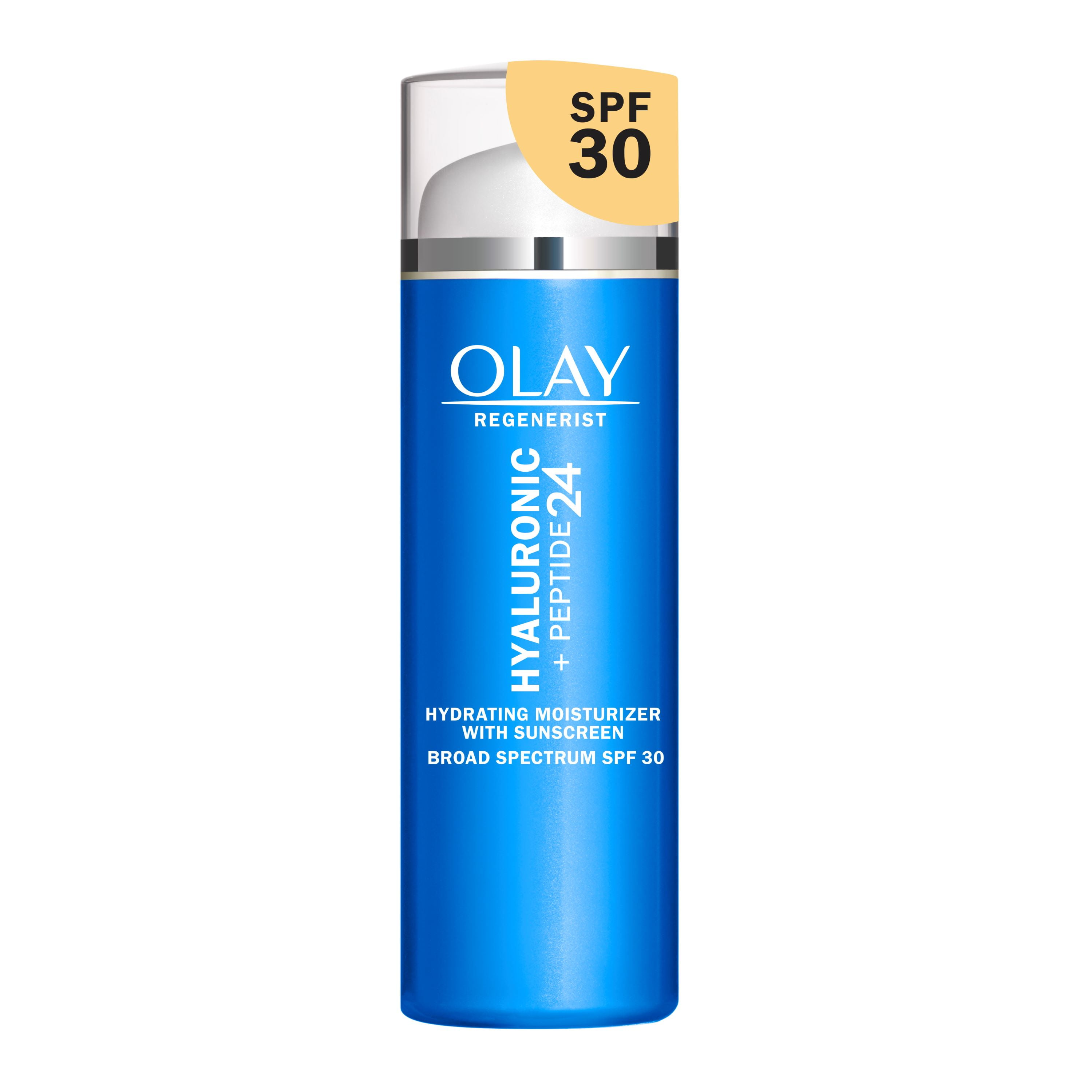 Olay Regenerist Hyaluronic Acid Face Moisturizer, Fragrance-Free Cream, SPF 30, 1.7 oz