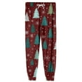 thumbnail image 7 of Wutalume Men's Drawstring Pocket Cuffed Casual Pants with Christmas Print, Ideal for Home Sleep and Lounge Wear, Featuring Elastic Waistband and Comfortable Fabric,Wine M, 7 of 7