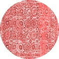 thumbnail image 1 of Ahgly Company Machine Washable Indoor Round Abstract Red Modern Area Rugs, 3' Round, 1 of 4