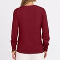 thumbnail image 6 of WTOBBY Women's Casual V-Neck Sweater Base Layer, Knitted Long Sleeve Solid Color Top for Layering and Everyday Outfits, Comfortable and Versatile,Red M, 6 of 6