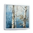 thumbnail image 2 of Designart "Frosted Blue Birch Scene II" Tree Birch Floater Framed Wall Art Living Room, 2 of 5