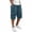 Blue, variant on XFeng Men Black Embossed Jacquard Shorts Drawstring Elastic Waist Casual Knee‑Length Shorts