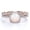 Rose, variant on 2 ct Cushion Cut Real Opal and Moissanite Bridal Ring Set in 18K White Gold over Silver