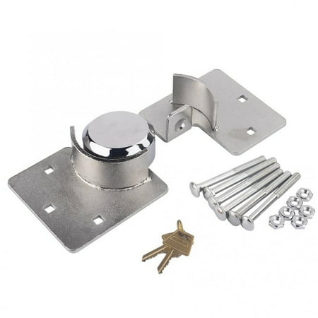 

locking pin backs 2Pcs 73mm Anti-pry Round Steel Lock With 4.5mm Thick Iron Plated Nickel Base Clasp Container Invisible Beam Lock(As Shown)