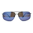 thumbnail image 2 of Airforce Mens Narrow Rimless Exposed Lens Officers Sunglasses Gunmetal Blue Mirror, 2 of 4