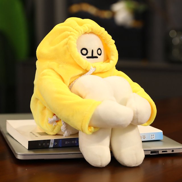 Muñeco de peluche Regalo divertido Expresión interesante Linda bolsa de algodón suave Decoración Plátano Muñeca Amarillo 14.2 pulgadas